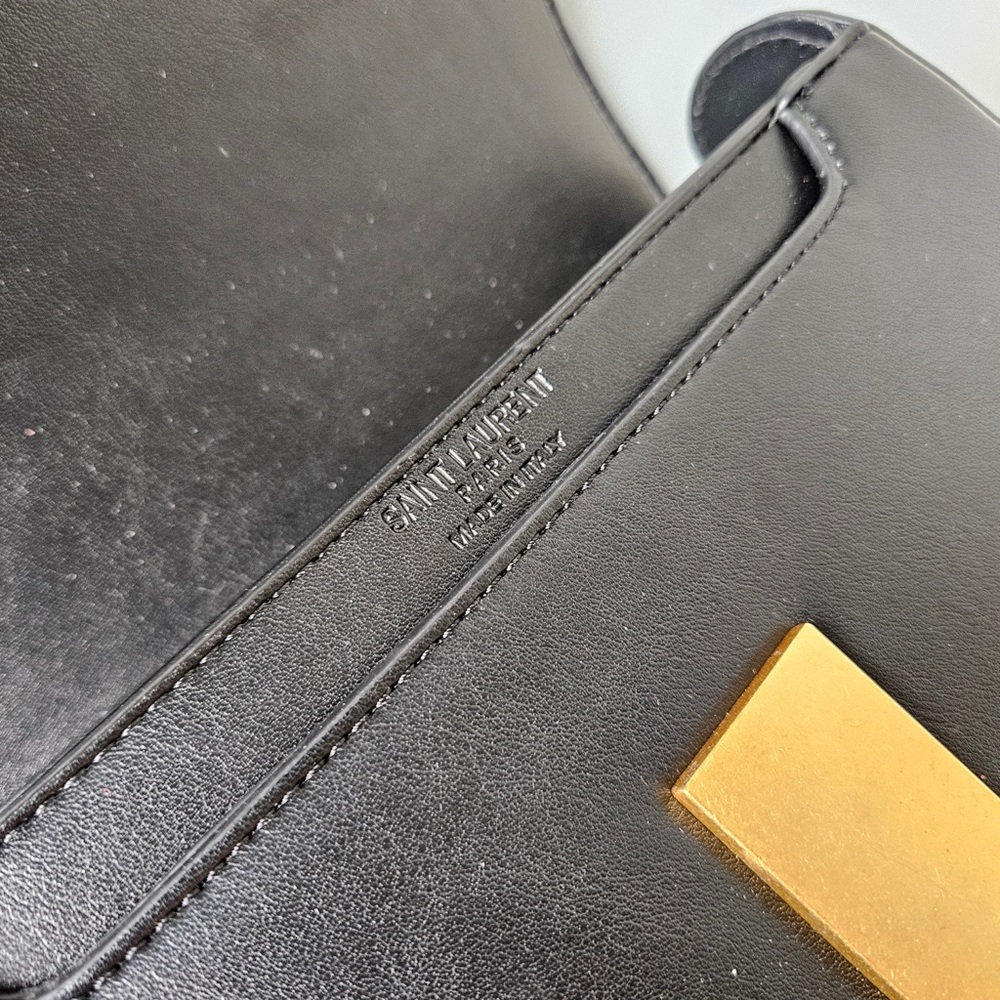 Yves Saint Laurent Black Crossbody Bag with Gold Logo - Picture 8 of 8